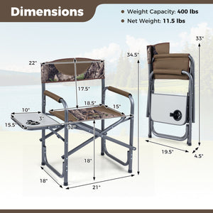 Lightweight Folding Camping Chair with Side Table