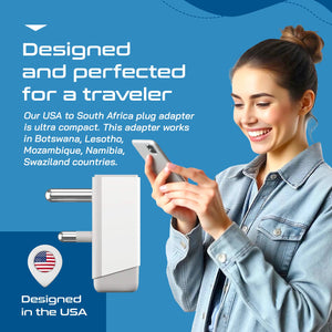 South Africa Travel Adapter | Type M - USB-A & USB-C Ports + 2 USA Outlet (AP-10L) - TRAPSKI