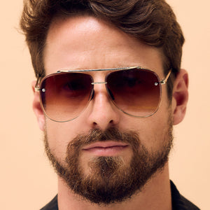 Luna - Tangle Free - Faded Brown Aviator Sunglasses - TRAPSKI