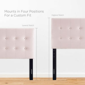 Emily Biscuit Tufted Performance Velvet Twin Headboard