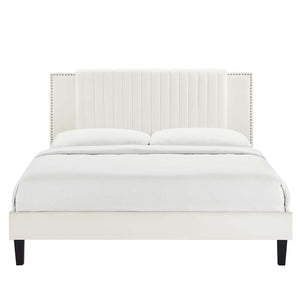 Zahra Channel Tufted Performance Velvet Twin Platform Bed by Modway