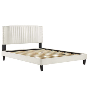Zahra Channel Tufted Performance Velvet Twin Platform Bed by Modway