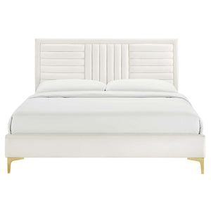 Sofia Channel Tufted Performance Velvet Full Platform Bed
