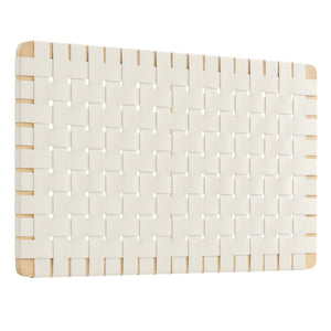 Sparta Weave Wall-Mount Vegan Leather Twin Headboard by Modway