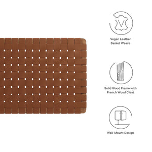Sparta Weave Wall-Mount Vegan Leather Twin Headboard by Modway