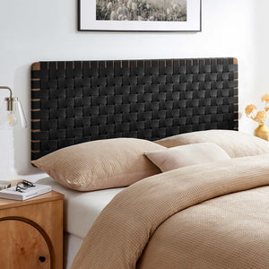 Sparta Vegan Leather Weave Queen Headboard by Modway
