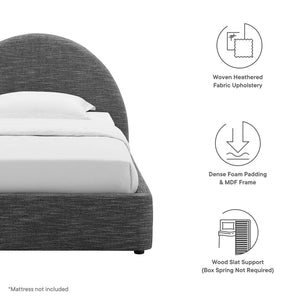 Resort Upholstered Fabric Arched Round Twin Platform Bed by Modway