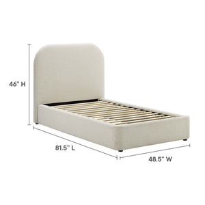 Keynote Upholstered Fabric Curved Twin Platform Bed by Modway
