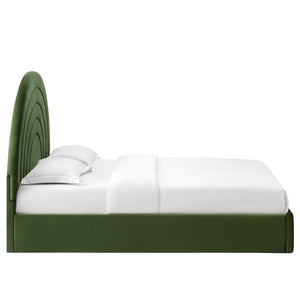 Solana Arched Performance Velvet Queen Platform Bed by Modway