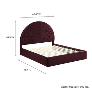 Solana Arched Performance Velvet Queen Platform Bed by Modway