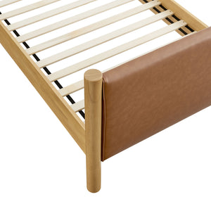 Maven Twin Size Vegan Leather Upholstered Platform Bed by Modway