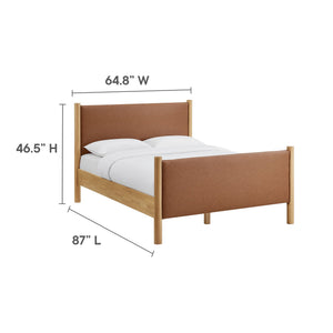 Maven Queen Size Vegan Leather Upholstered Platform Bed