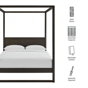 Alva Queen Wood Canopy Platform Bed by Modway