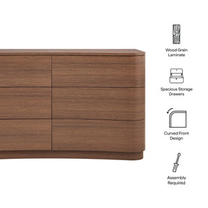 Mirae 6-Drawer Curved Dresser by Modway