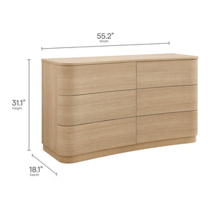 Mirae 6-Drawer Curved Dresser by Modway