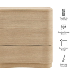 Mirae 3-Drawer Curved Compact Dresser by Modway