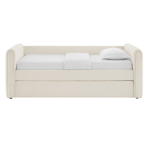 Veyla Channel Tufted Boucle Twin Daybed with Trundle by Modway