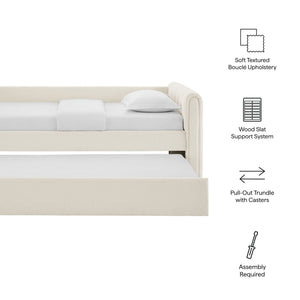 Veyla Channel Tufted Boucle Twin Daybed with Trundle by Modway