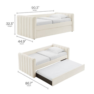 Veyla Channel Tufted Boucle Twin Daybed with Trundle by Modway