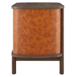 Coralie 2-Drawer Curved Vegan Leather Nightstand by Modway