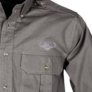 Trail Shirt for Men with Embroidered Buffalo Logo - L/Sleeve