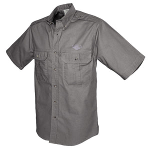 TAG Safari Men's Buffalo Logo Trail Short Sleeve Shirt w Chest Pockets
