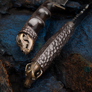 Savage VG10 Damascus Hunting Knife with Exotic Ebony Wood Handle