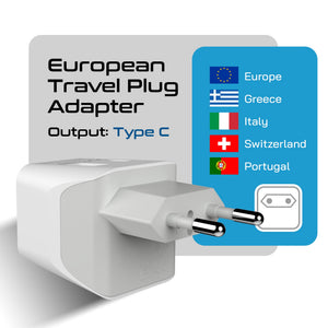 Europe Travel Adapter Plug Combo - Type C, E/F | USB-A + USB-C – European Combo (CTU-9-9C)