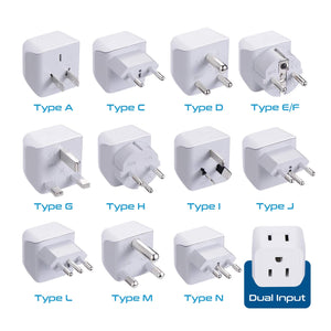International Travel Adapter Plug Set - 11 pcs 2 in 1 Compact (CT-11PK) - TRAPSKI