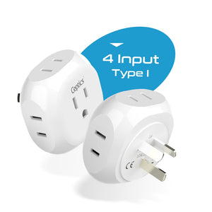 Australia, New Zealand, China Travel Plug Adapter - 4 in 1 - Ultra Compact - Light Weight (PT-16) - TRAPSKI