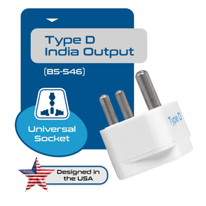 India Travel Adapter - Type D - 3 Pack (GP-10) - TRAPSKI
