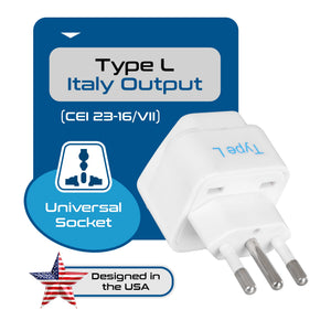Italy Travel Adapter - Type L - 3 Pack (GP-12A) - TRAPSKI