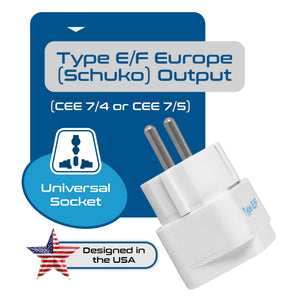 European (Schuko) Travel Adapter - Type E/F - 3 Pack (GP-9) - TRAPSKI