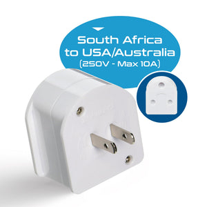 South Africa to USA/Australia - Type A, I - Travel Plug Adapter - Non-Grounded (SA-US-AU) - TRAPSKI