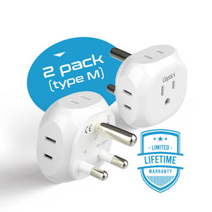 South Africa Travel Plug Adapter - 4 in 1 - Ultra Compact - Light Weight (PT-10L) - TRAPSKI