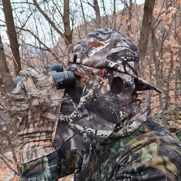 Mathews Logo Camo Hat with Face Concealment