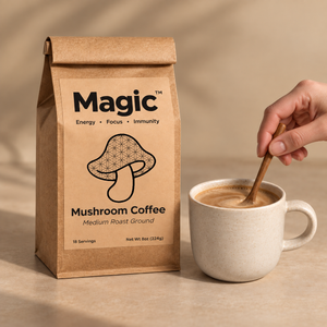 MAGIC™ Medium Roast Mushroom Coffee- Real Coffee with Lions Mane, Cordyceps, and Chaga