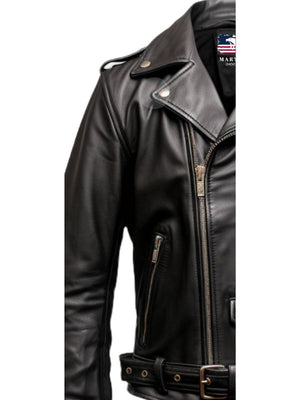Men’s Black Biker Genuine Leather Jacket – Biker Jacket Black