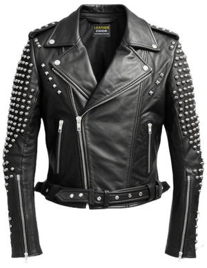 Men’s Black Biker Leather Jacket - Leather Biker Black Jacket