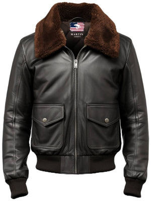 Men Black G1 Aviator Real Leather Jacket