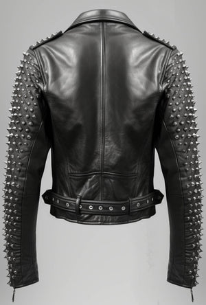 Men’s Black Studded Biker Stylish Leather Jacket - Biker Leather Jacket