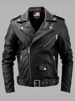 Men’s Boulevard Black Biker Leather Jacket