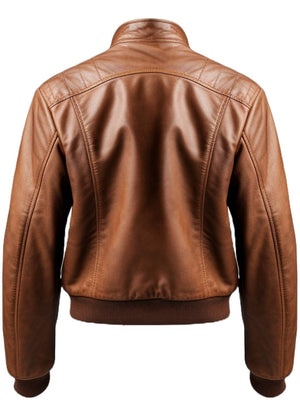 Men Brown Bomber Leather Jacket – Brown Bomber Leather Jacket