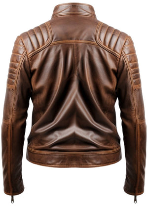 Men’s Brown Leather Jacket – Leo Distressed Brown Leather Jacket