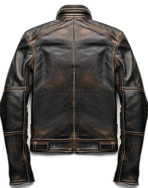 Men’s Brown Rub-Off Leather Jacket for Men