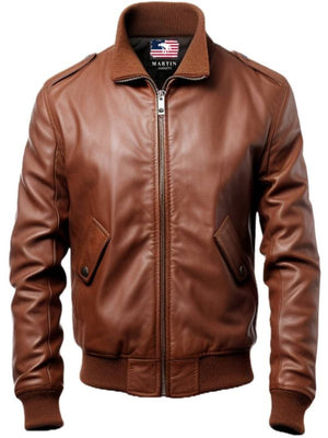 Men's Brown Slim Fit Leather Jacket