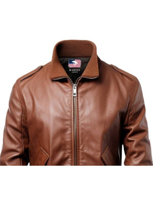 Men's Brown Slim Fit Leather Jacket