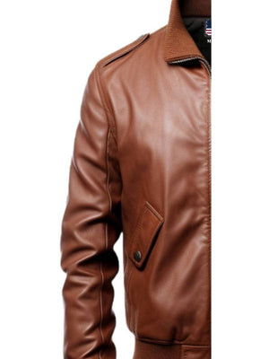 Men's Brown Slim Fit Leather Jacket