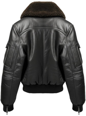 Men’s G1 Black Leather Flight Bomber Jacket