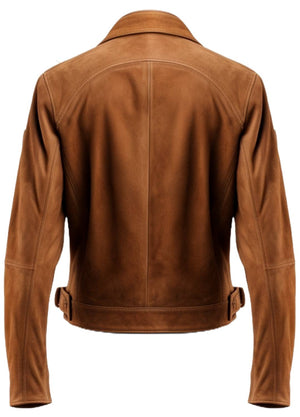 Men’s Camel Brown Suede Leather Jacket